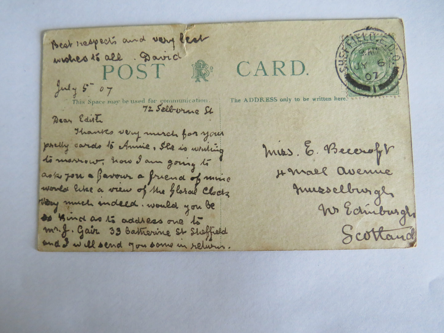 Vintage Postcard Of Froggatt Edge, Near Sheffield 1907