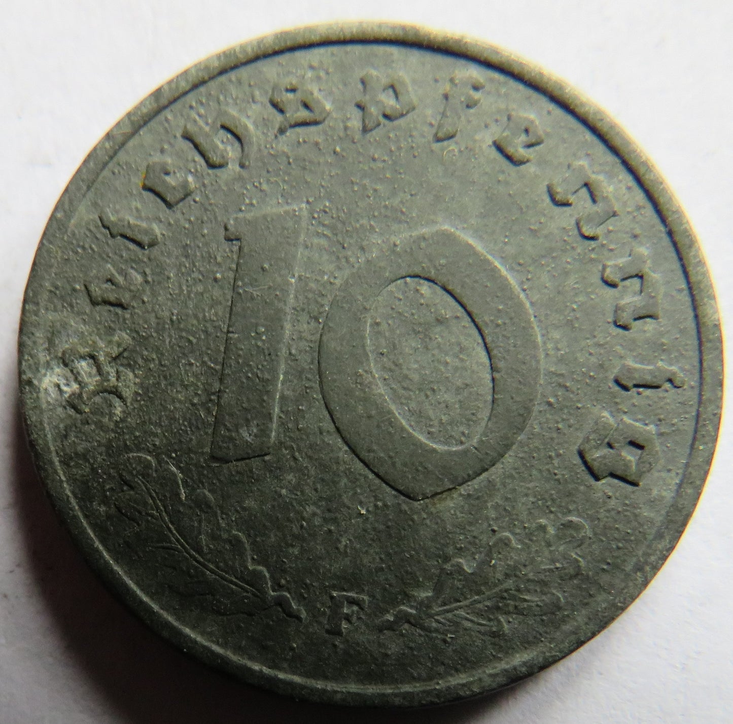 1942-F Germany - Third Reich 10 Reichspfennig Coin