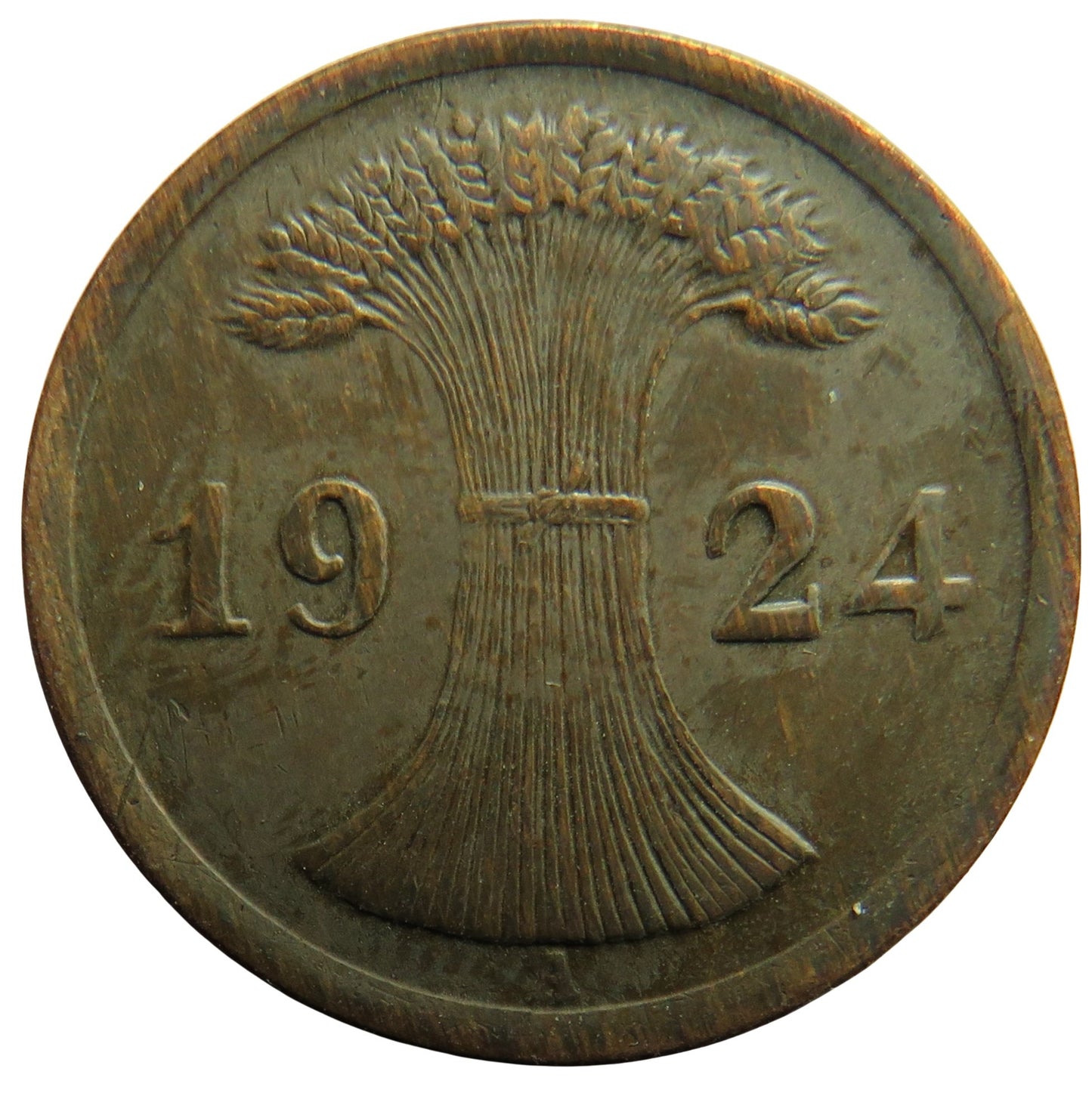 1924-A Germany - Weimar Republic 2 Reichspfennig Coin