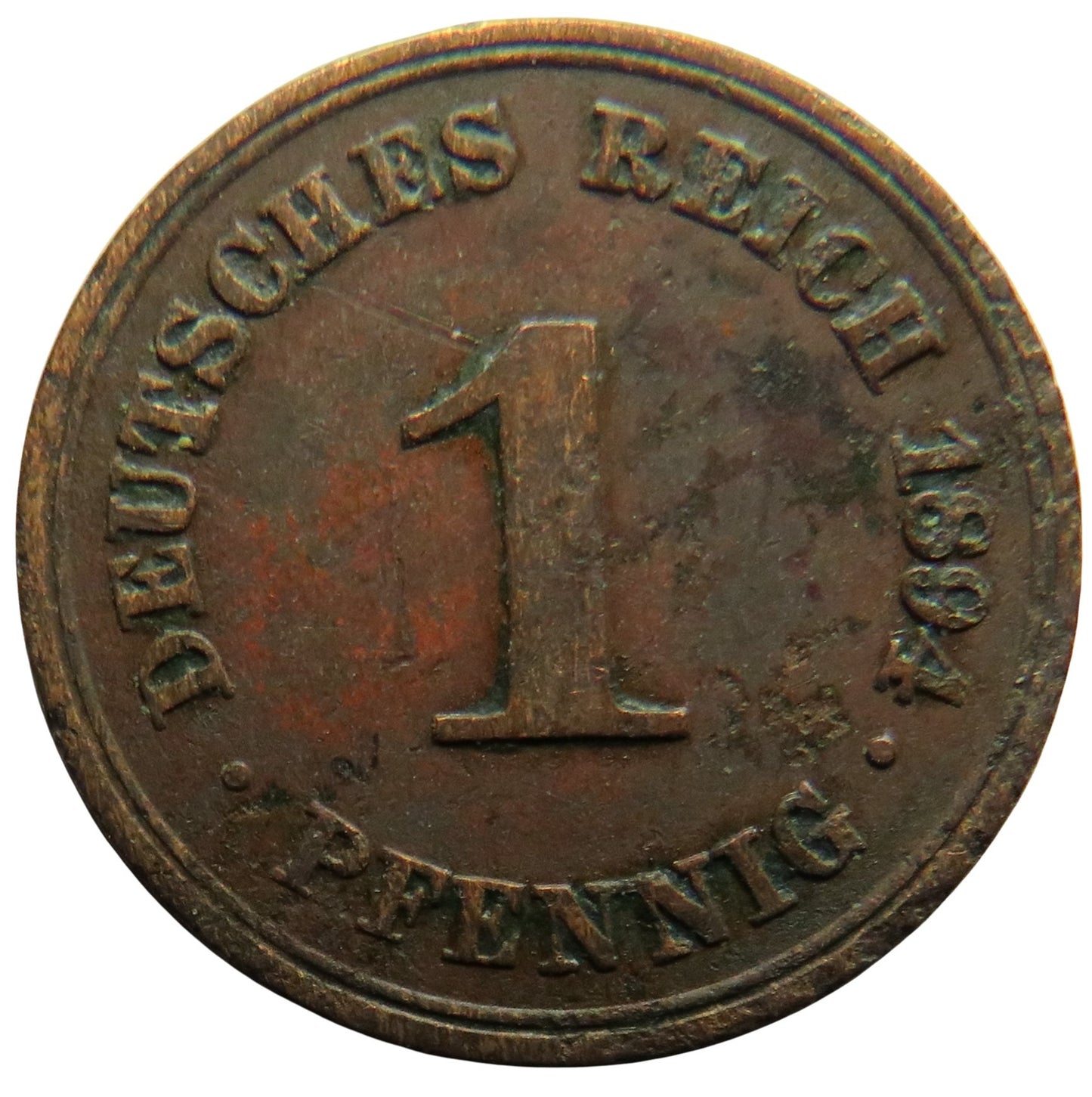 1894-A Germany One Pfennig Coin
