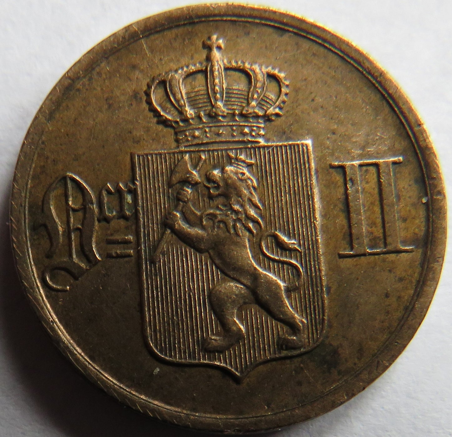 1876 Norway One Ore Coin