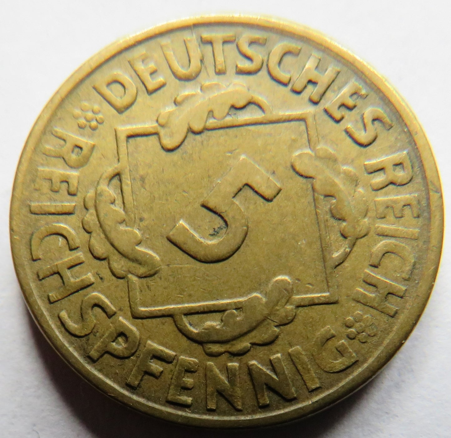 1924-G Germany - Weimar Republic 5 Reichspfennig Coin