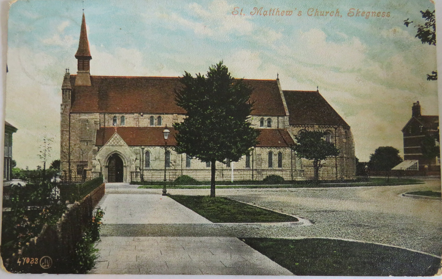 Vintage Postcard of St Matthew's Church Skegness 1909