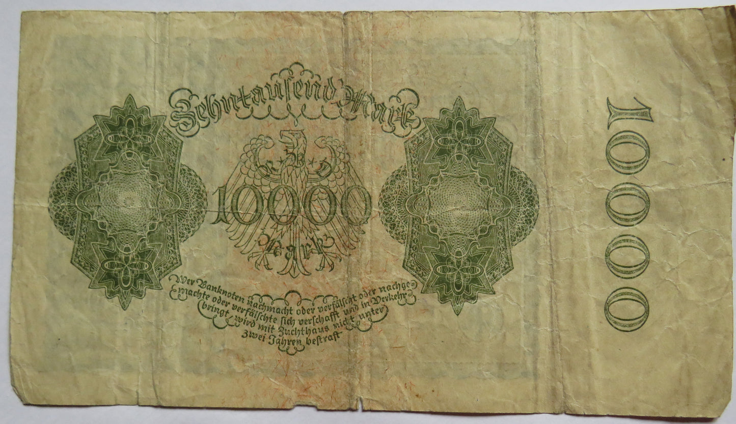 1922 Germany 10000 Marks Banknote