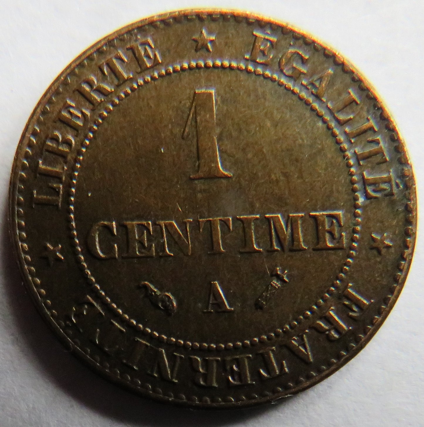 1886-A France One Centime Coin