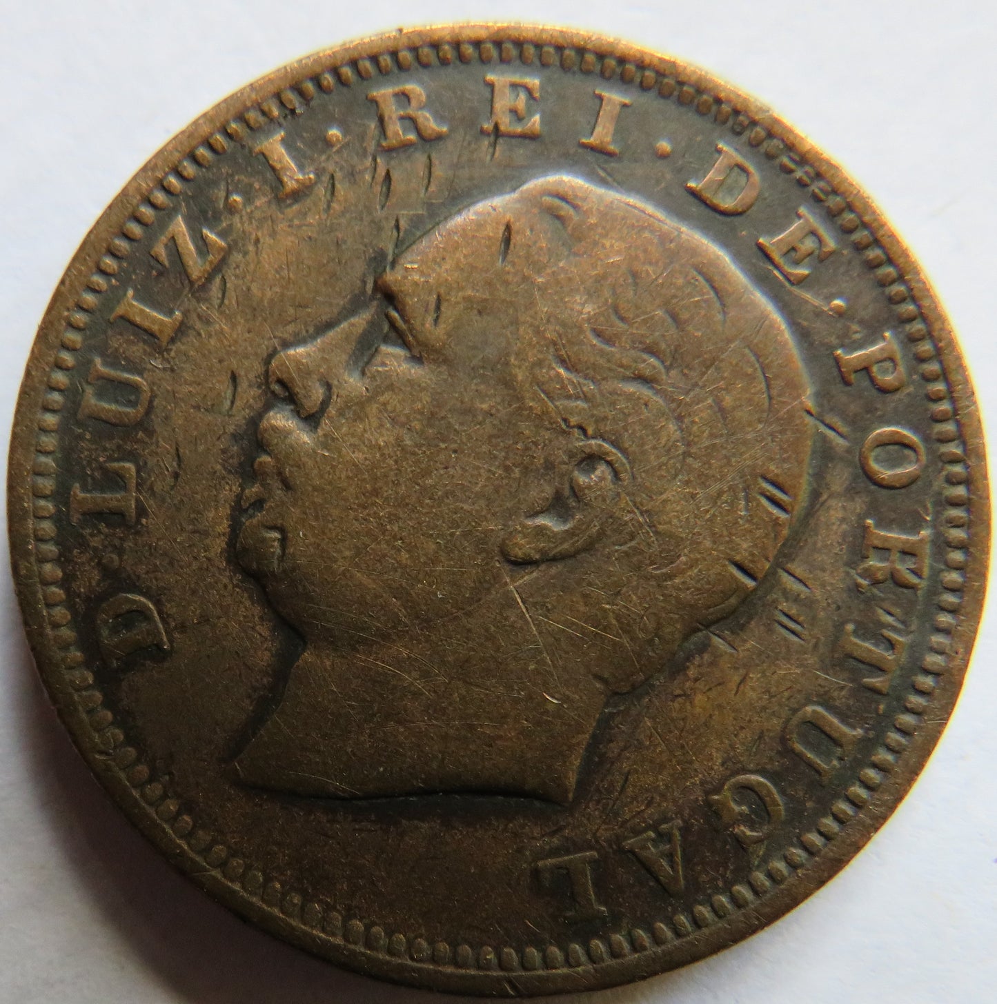1882 Portugal 20 Reis Coin