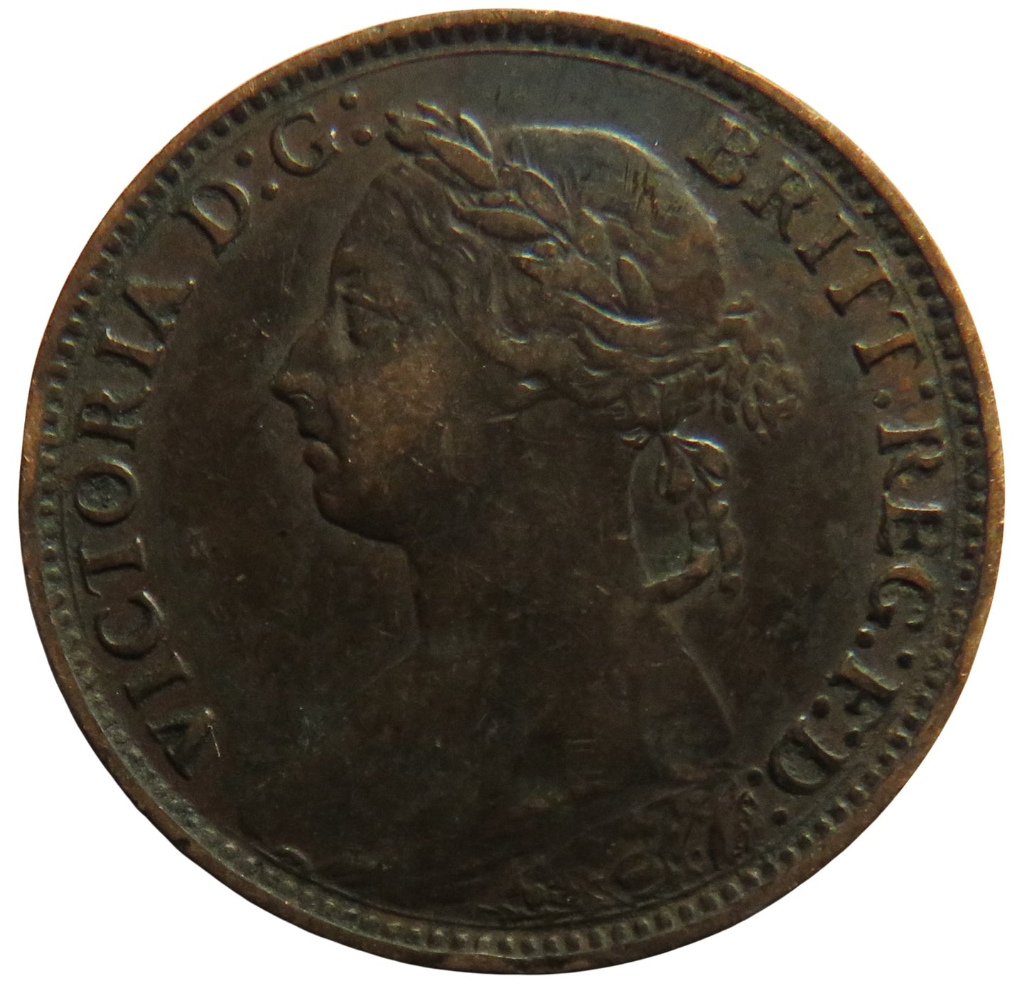 1893 Queen Victoria Bun Head Farthing Coin - Great Britain