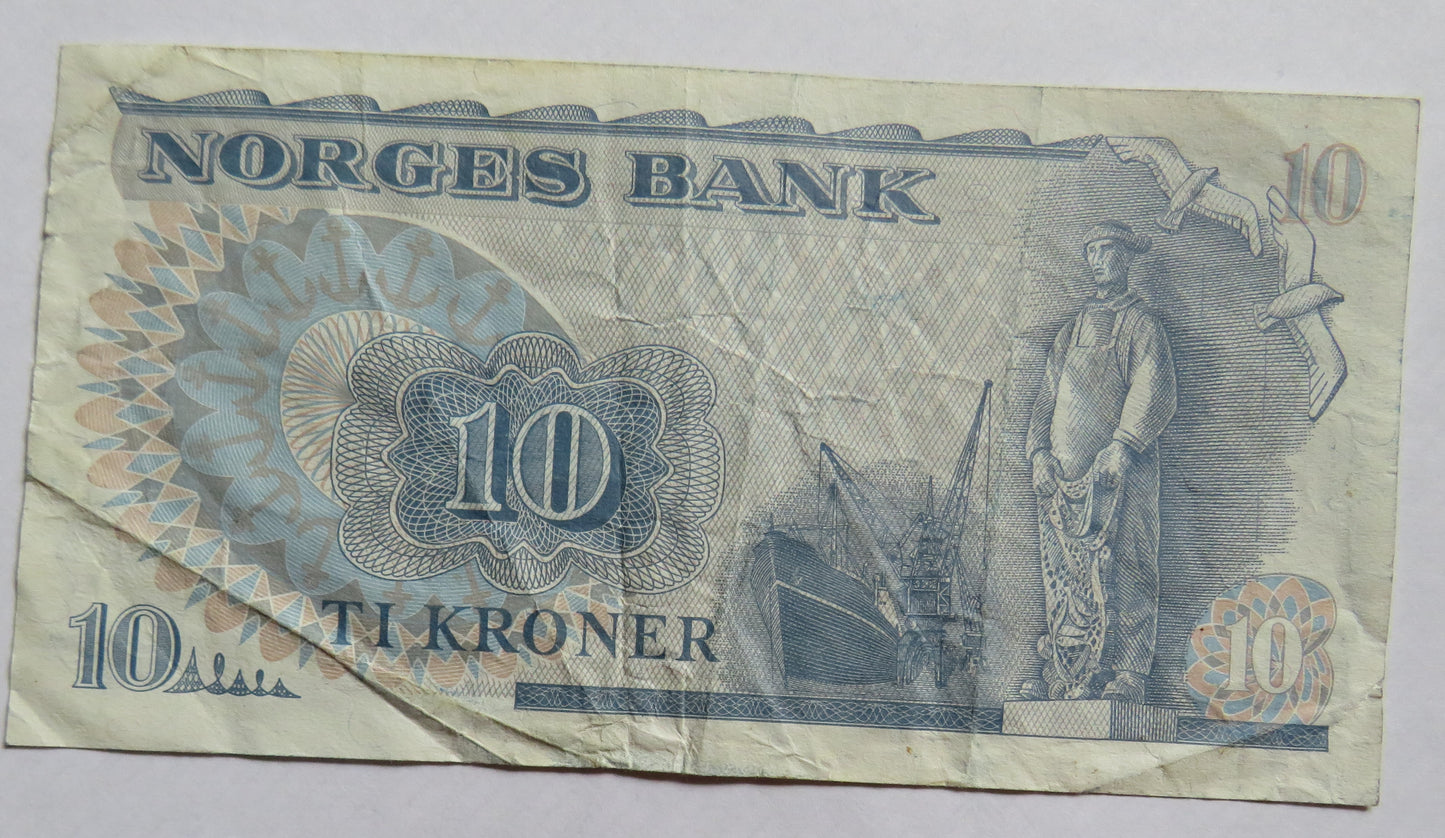 1979 Norway 10 Kroner Banknote