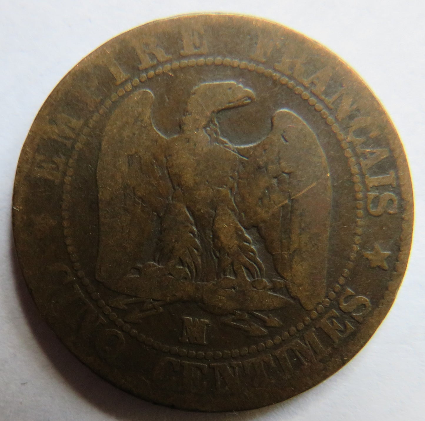 1856-MA France 5 Centimes Coin