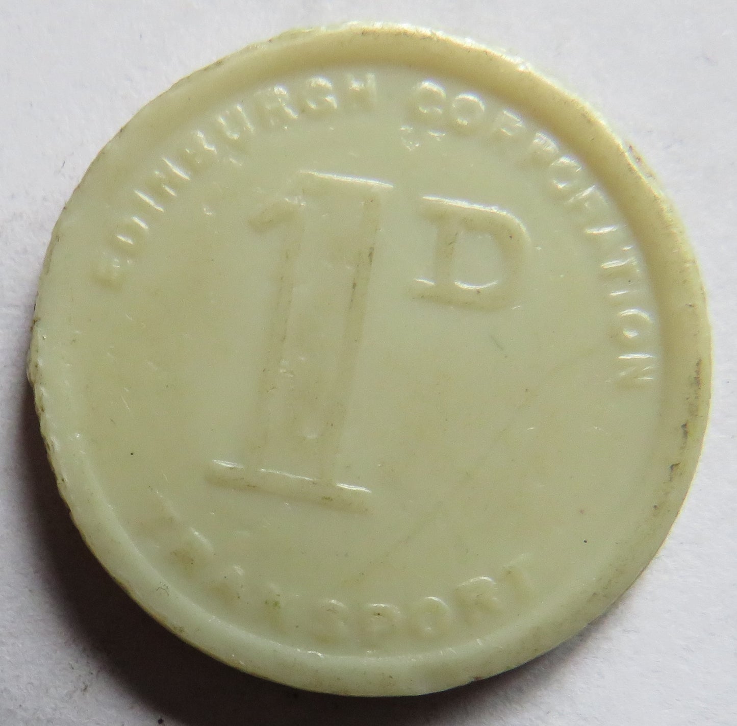 Edinburgh Corporation Transport One Penny Plastic Token