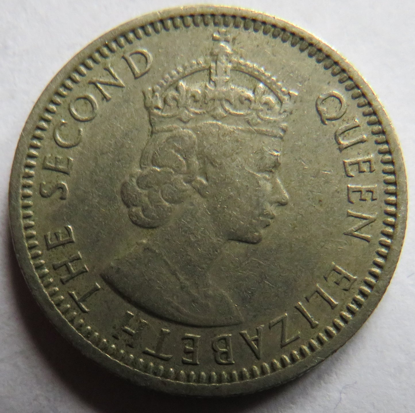 1957 Queen Elizabeth Malaya and British Borneo 10 Cents Coin