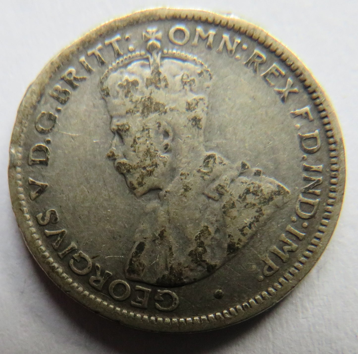 1912 King George V Australia Silver Sixpence Coin