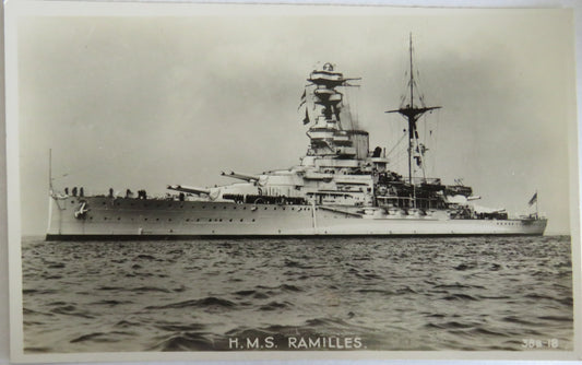 Vintage Warship Postcard of The H.M.S. Ramilles