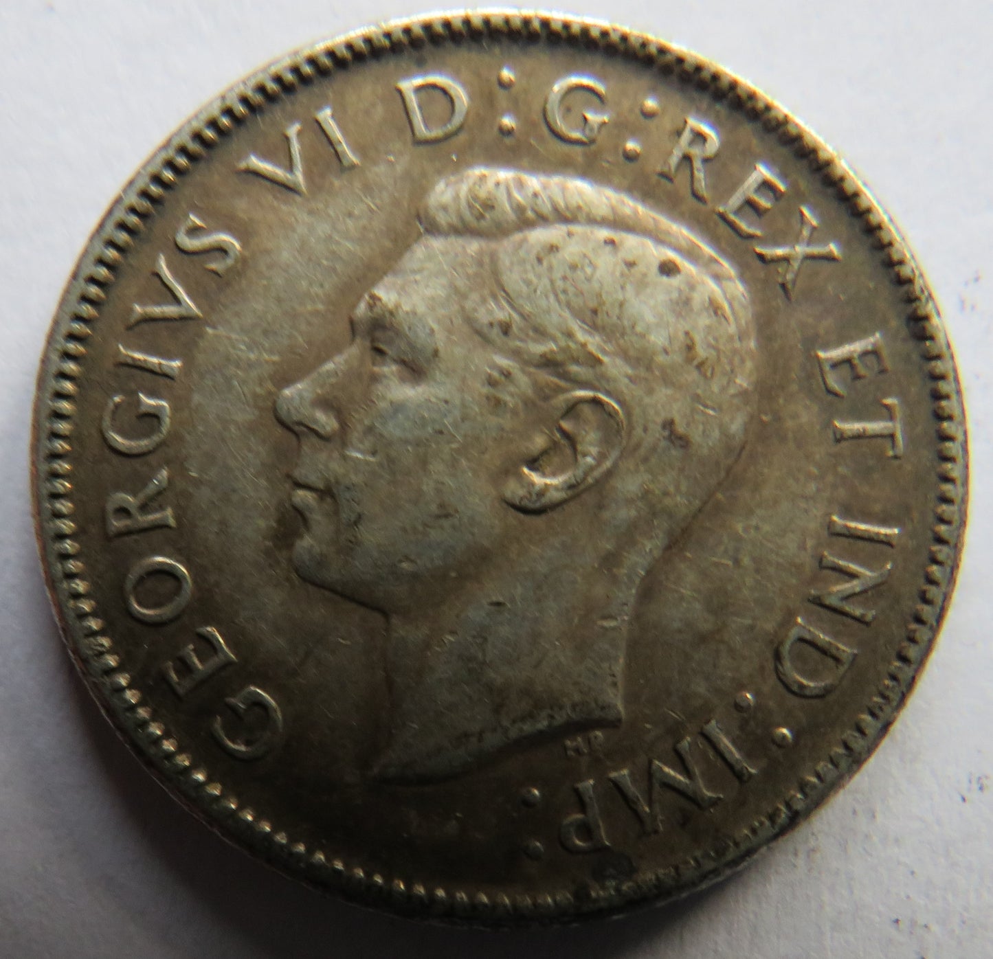 1944 King George VI Canada Silver 25 Cents Coin