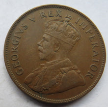 Load image into Gallery viewer, 1927 King George V South Africa One Penny Coin
