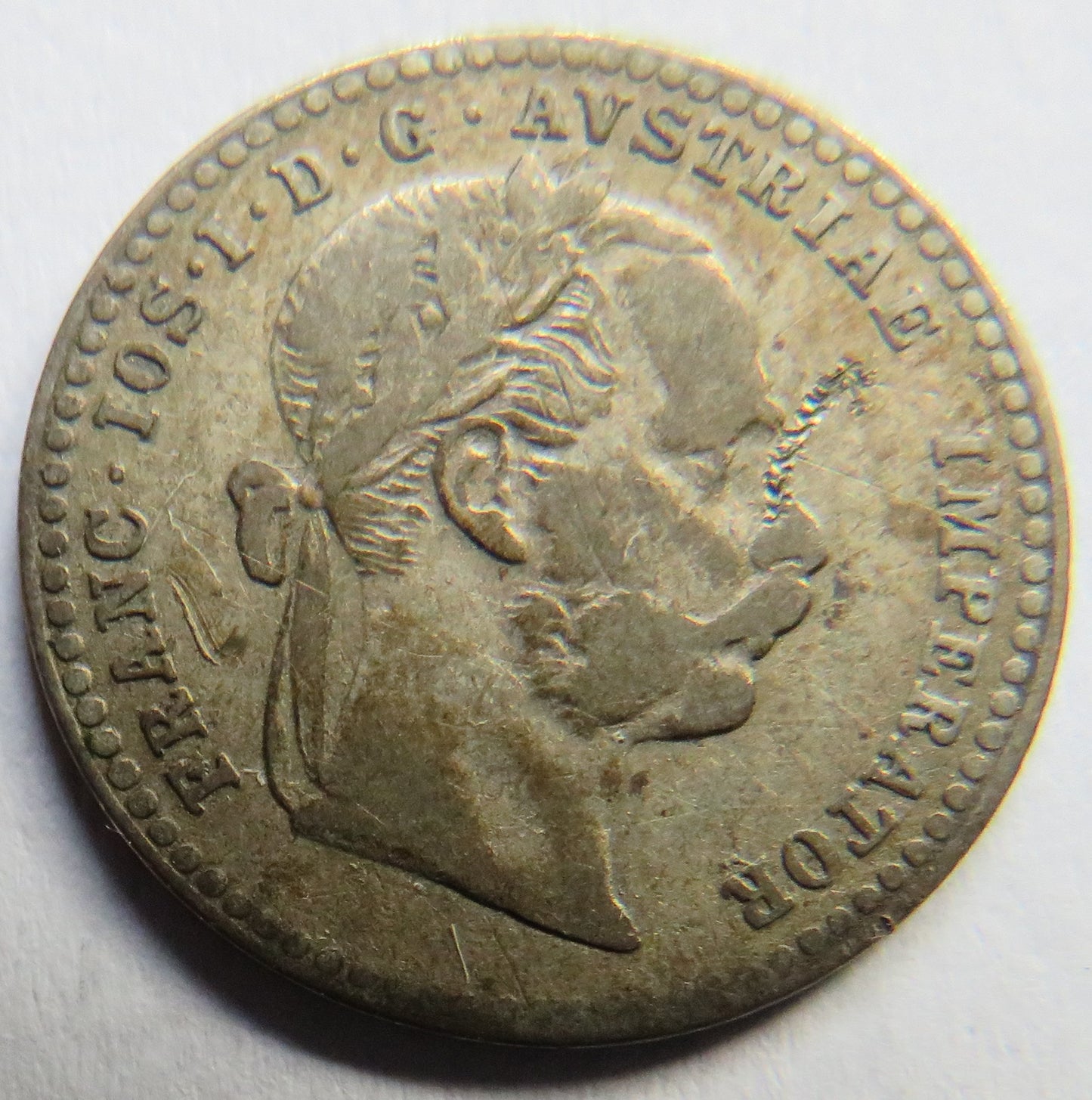 1869 Austria Silver 10 Kreuzer Coin