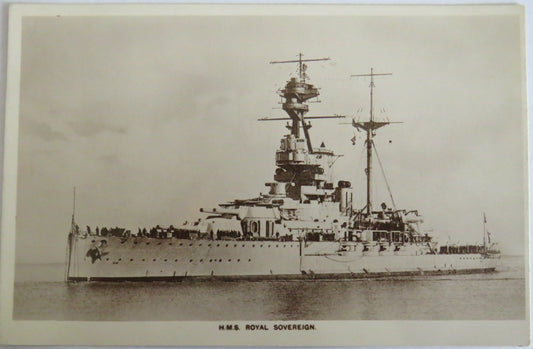 Vintage Warship Postcard of The H.M.S. Royal Sovereign