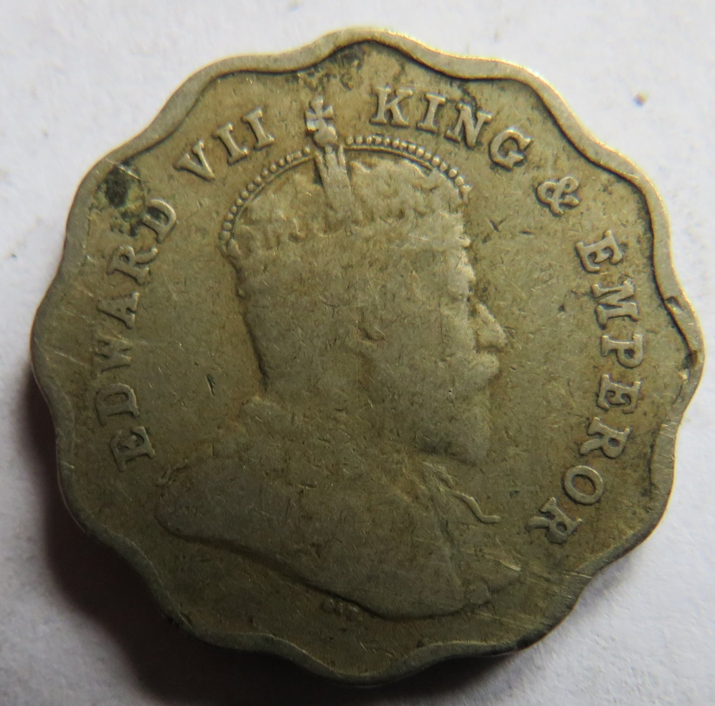 1909 King Edward VII India One Anna Coin