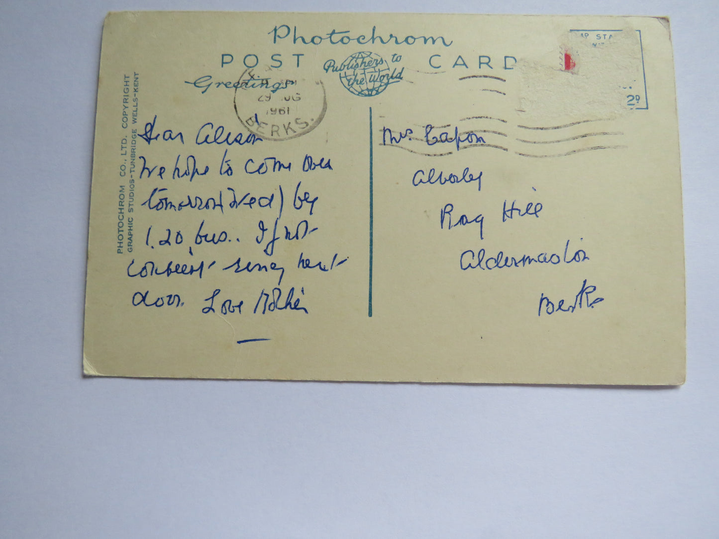 Vintage Postcard of Doone Valley, Oare Church, 1961