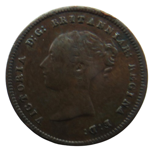 1843 Queen Victoria Half Farthing Coin Great Britain