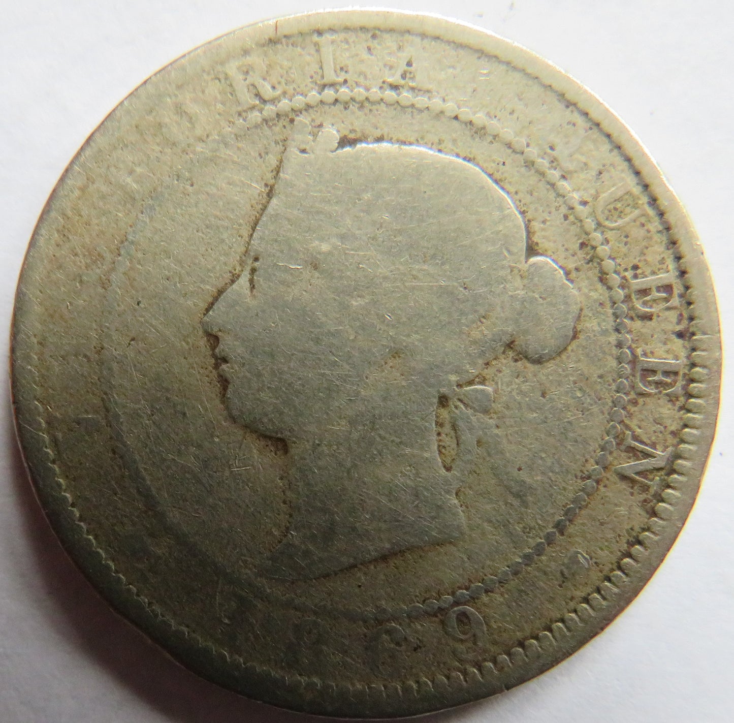 1869 Queen Victoria Jamaica One Penny Coin