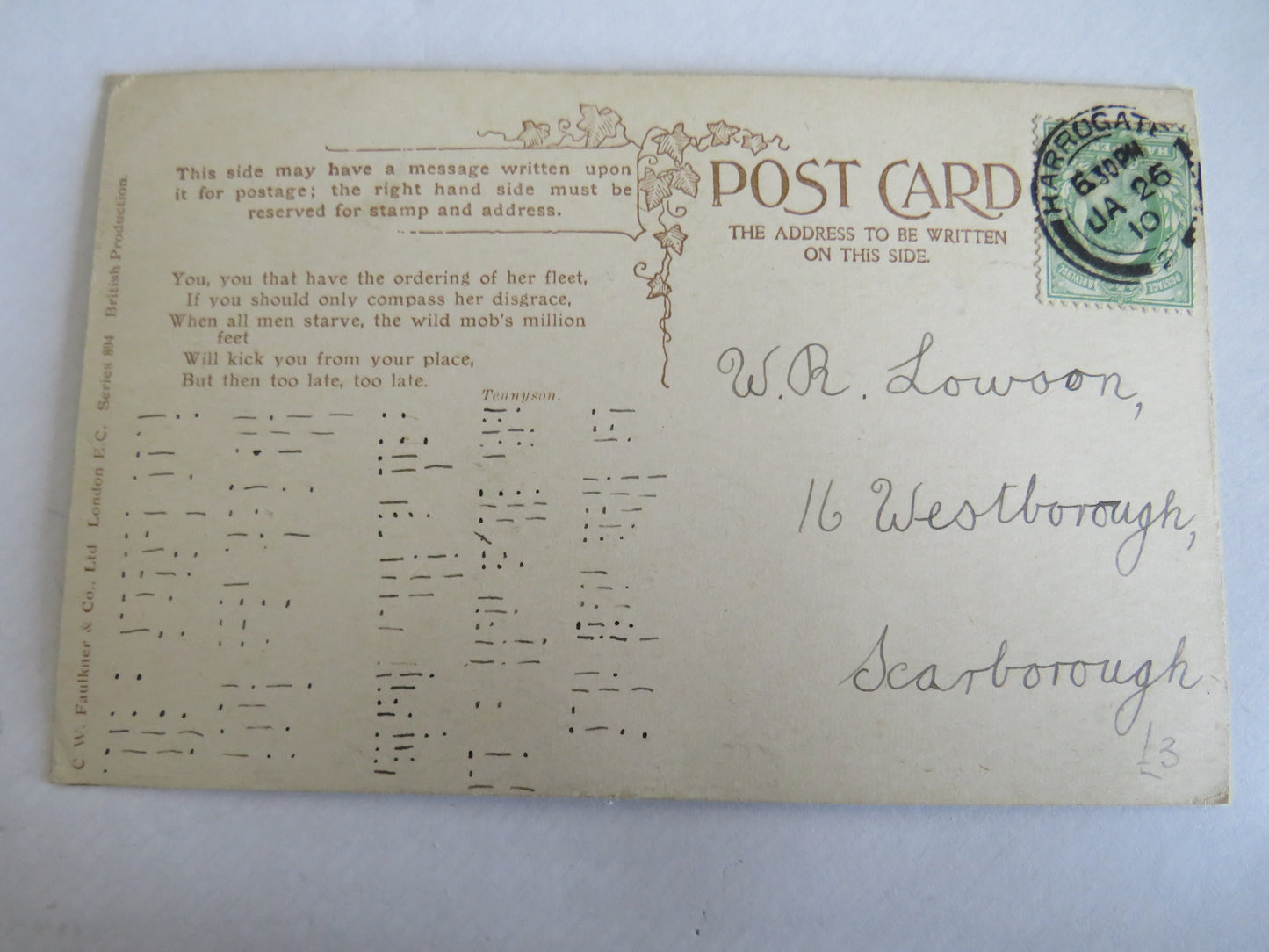 Vintage Warship Postcard of The H.M.S. "Superb"