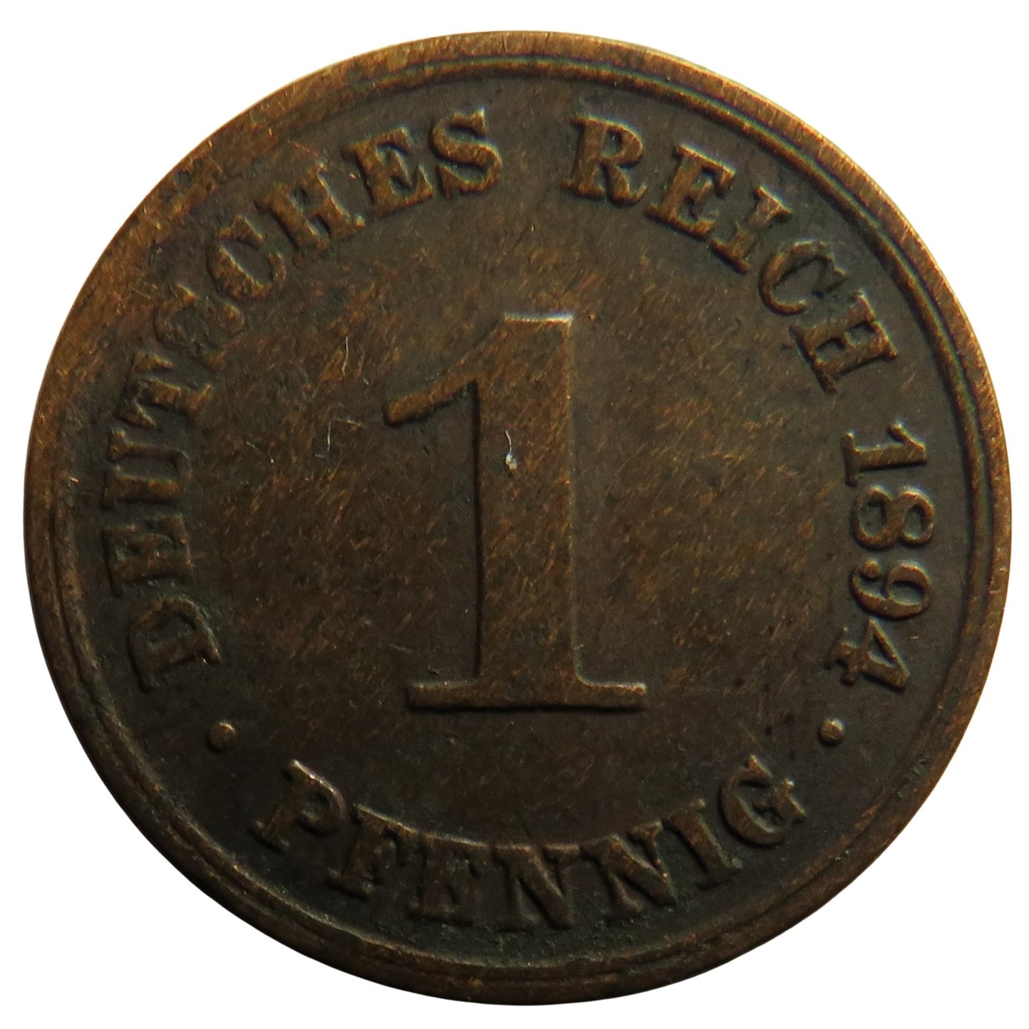 1894-D Germany One Pfennig Coin