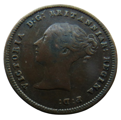 1842 Queen Victoria Half Farthing Coin Great Britain