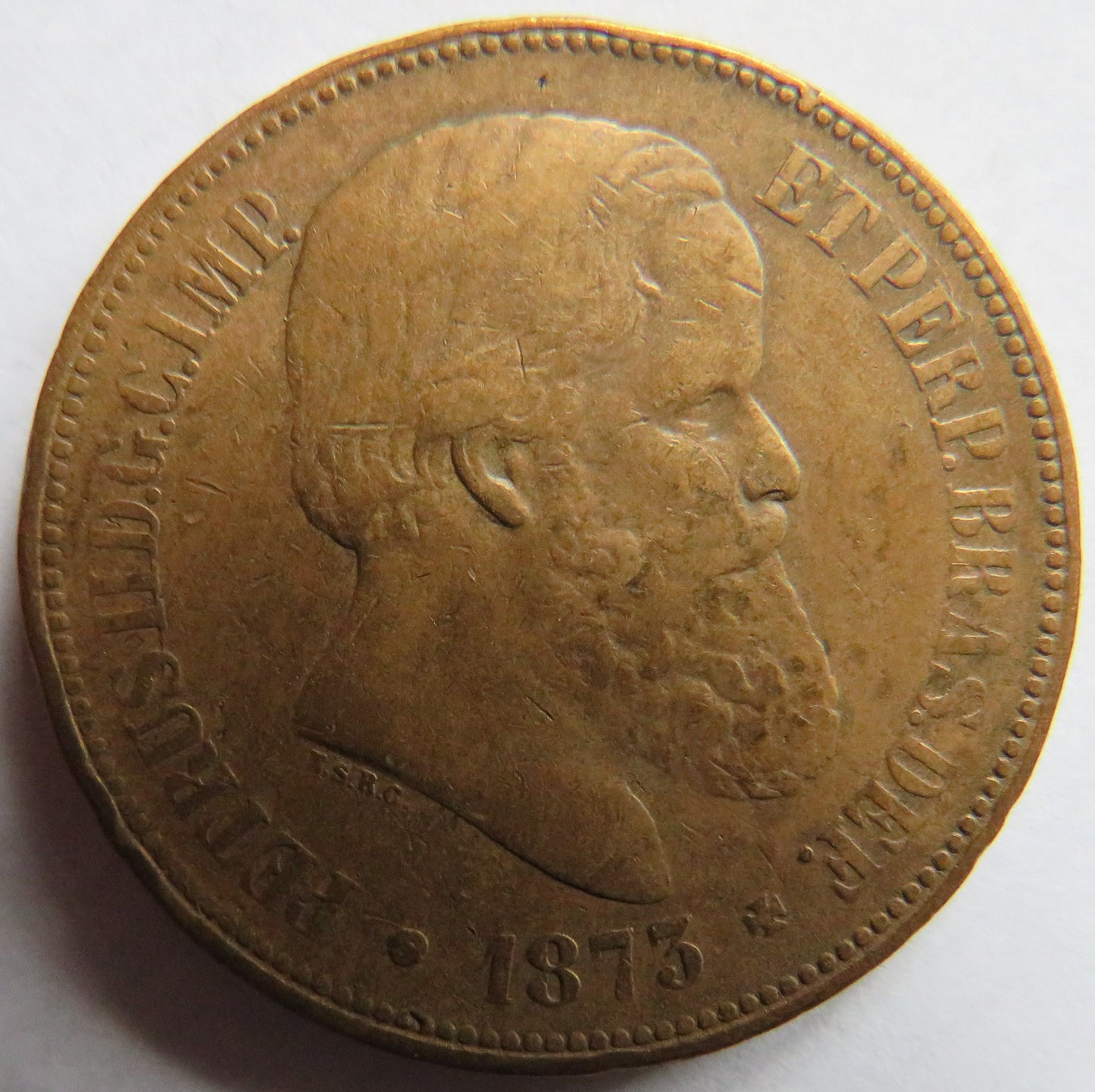 1873 Brazil 40 Reis Coin