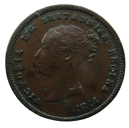 1844 Queen Victoria Half Farthing Coin Great Britain
