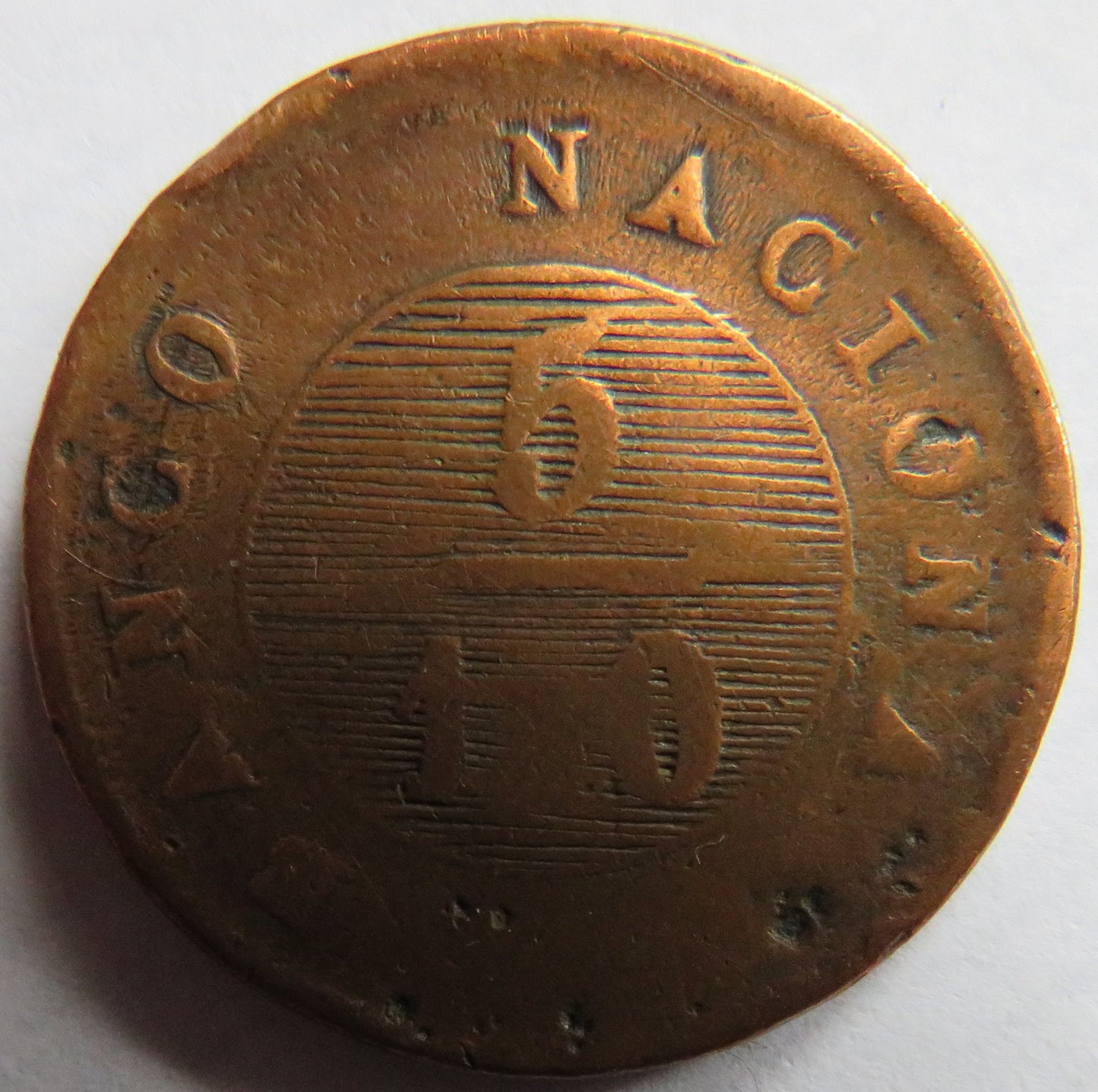 1828 Argentina Buenos Aires 5/10 Real Coin