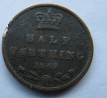 Load image into Gallery viewer, 1847 Queen Victoria Half Farthing Coin Great Britain
