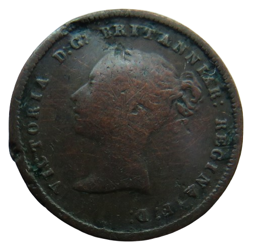 1844 Queen Victoria Half Farthing Coin Great Britain