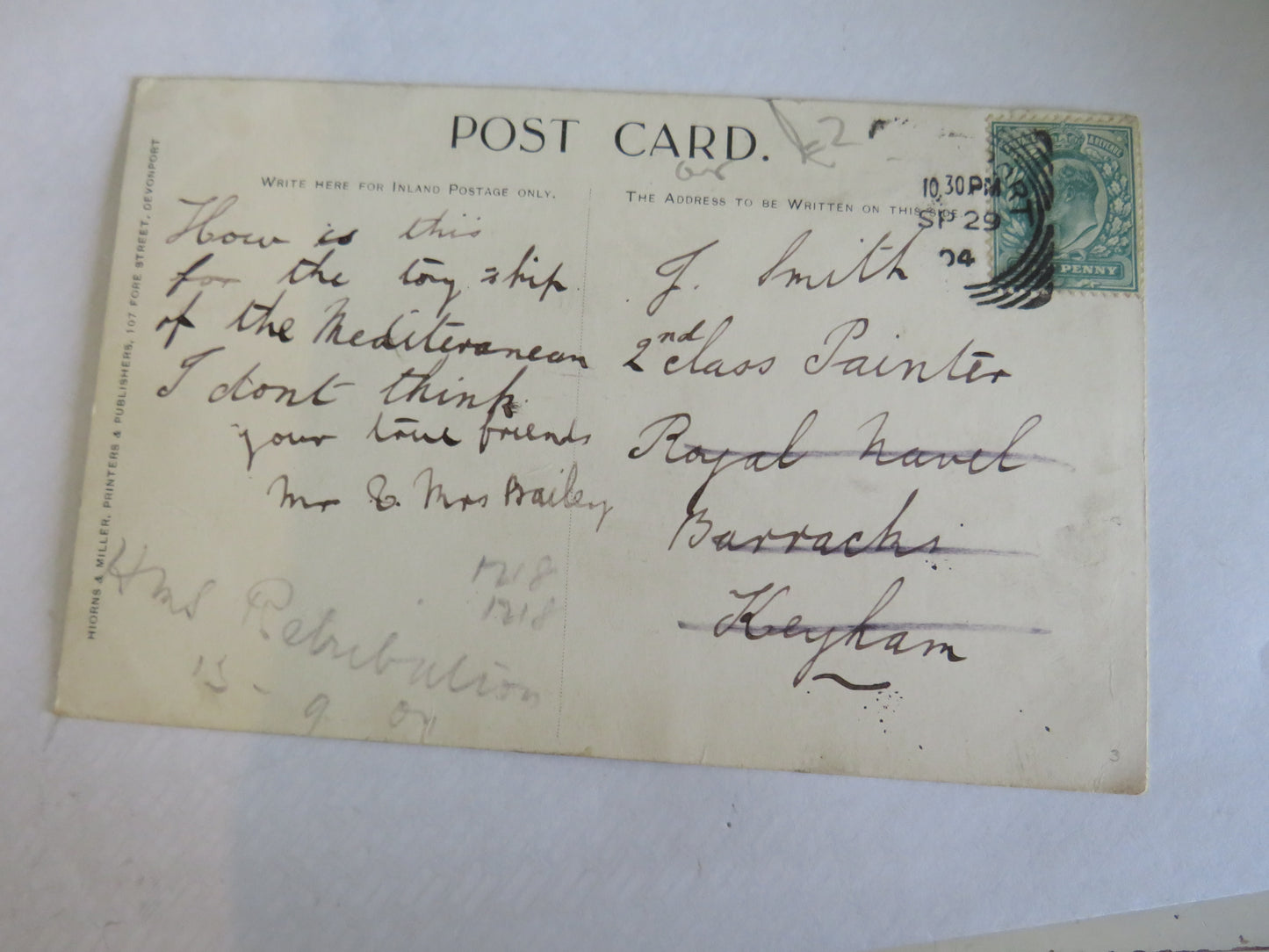 Vintage Warship Postcard of The H.M.S. Renown 1904