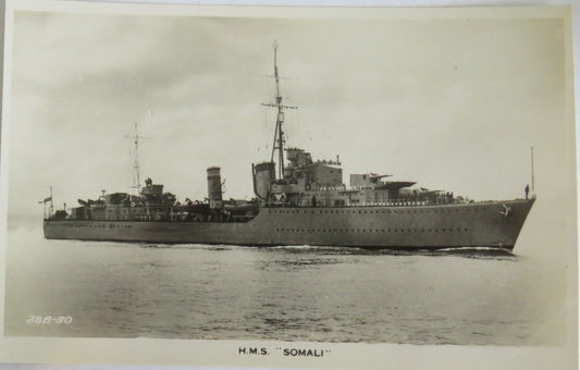 Vintage Warship Postcard of The H.M.S. Somali