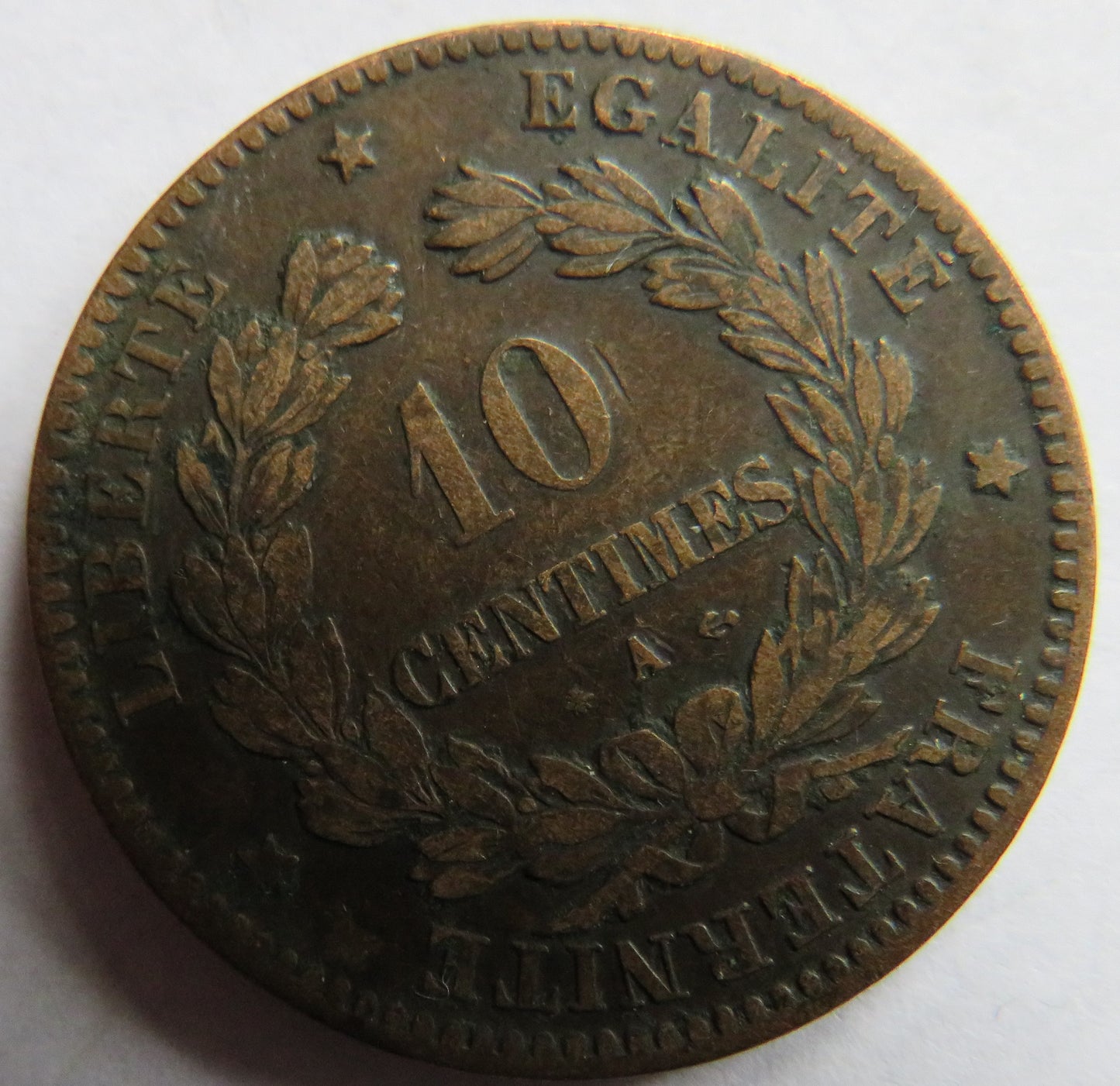 1871-A France 10 Centimes Coin