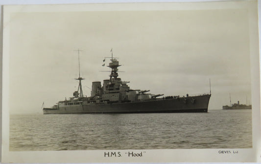 Vintage Warship Postcard of The H.M.S. Hood