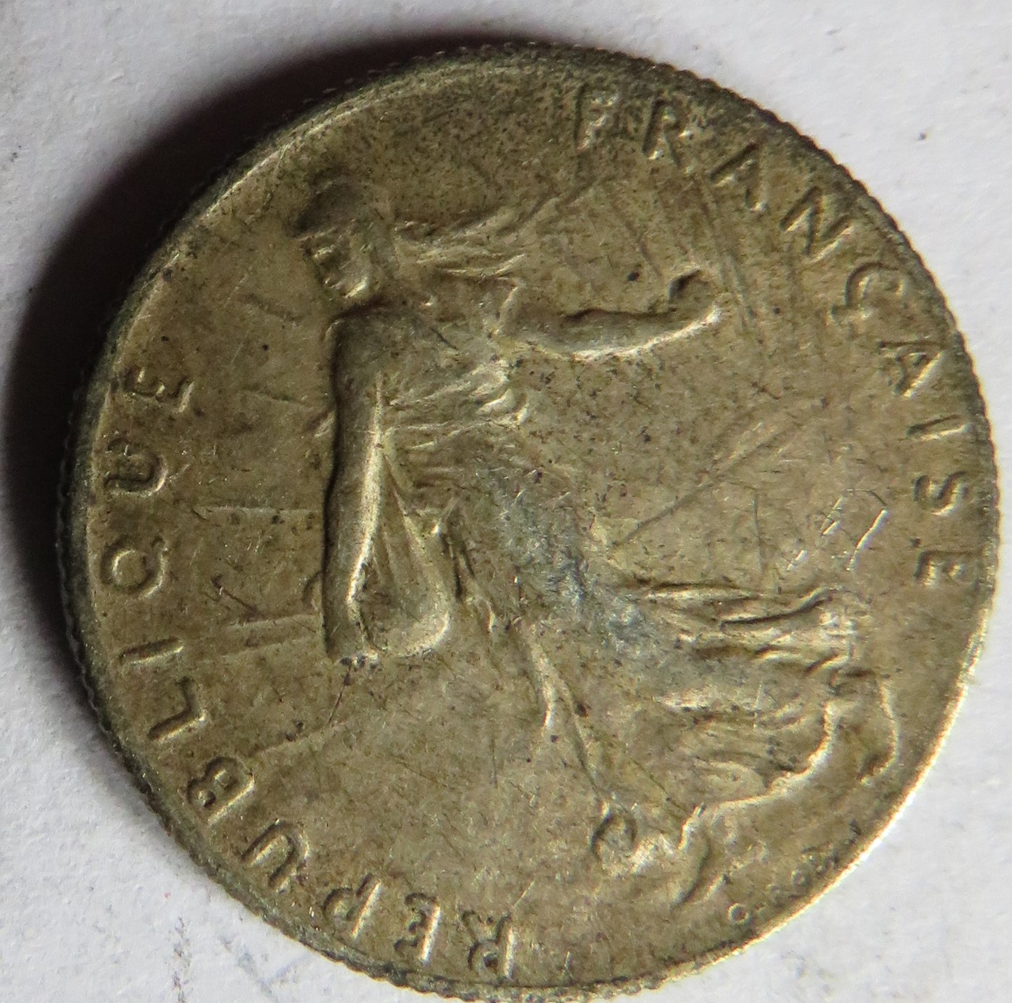 1916 France Silver 50 Centimes Coin