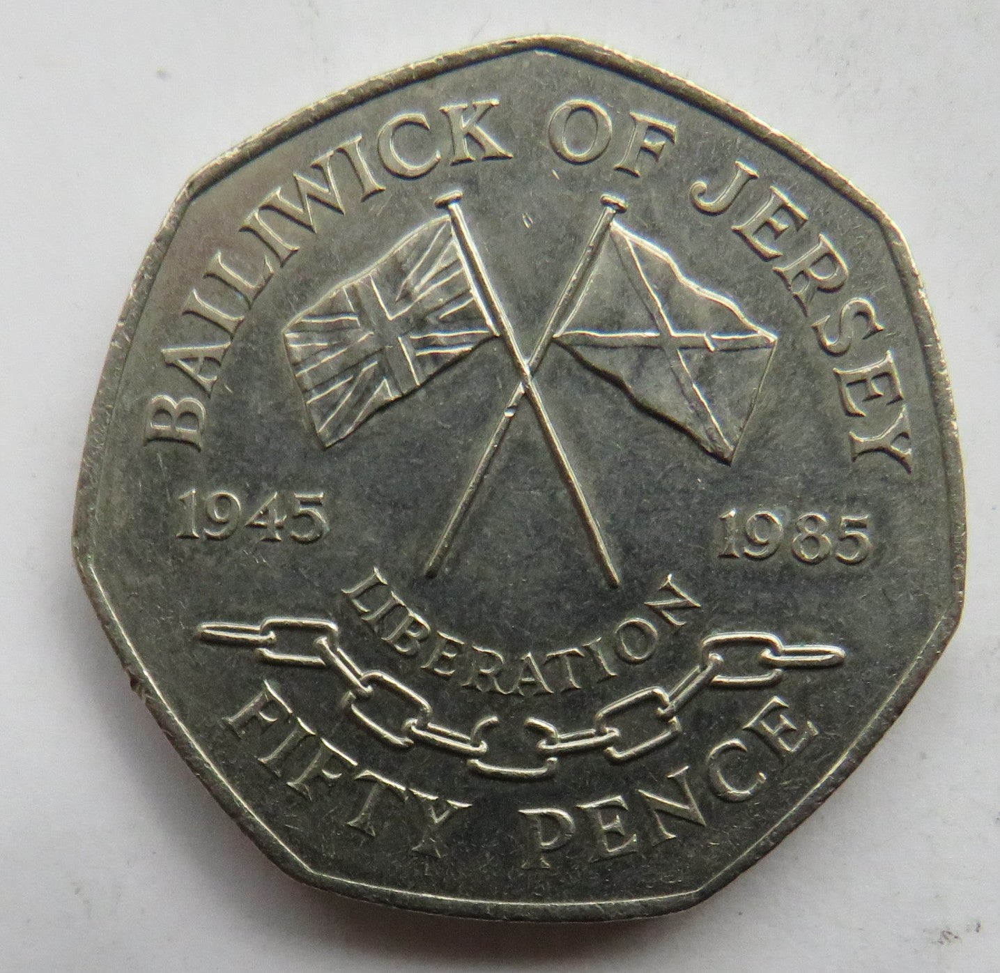 1945-1985 Bailiwick of Jersey Fifty Pence Coin - Liberation