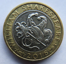 Load image into Gallery viewer, 2016 £2 Two Pound Coin William Shakespeare
