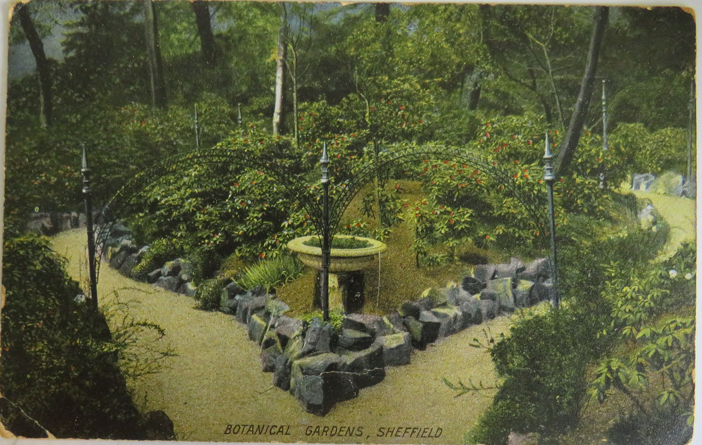 Vintage Postcard of Botanical Gardens, Sheffield 1903