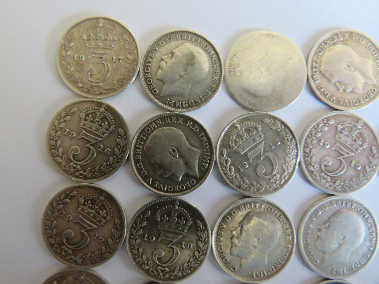 Collection of 25 Pre 1920 Silver Threepence Coins From Great Britain