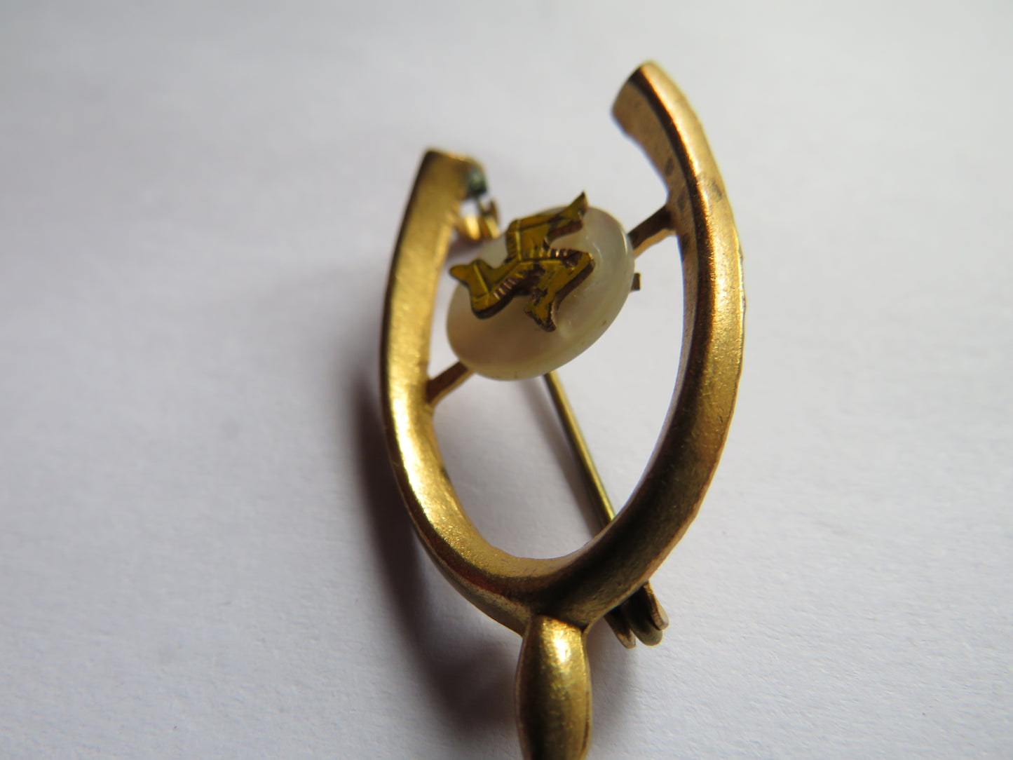 Vintage Isle of Man Wishbone Souvenir Brooch / Badge
