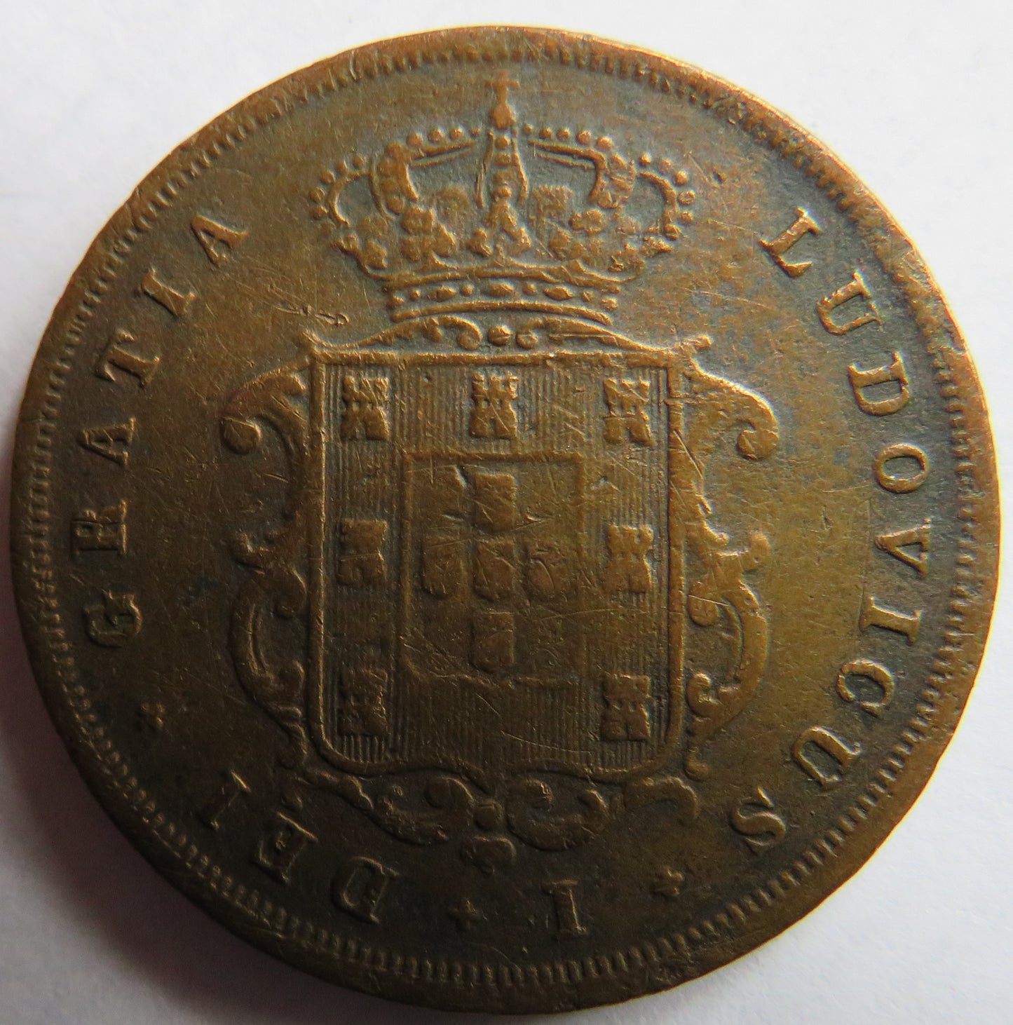 1874 Portugal 10 Reis Coin