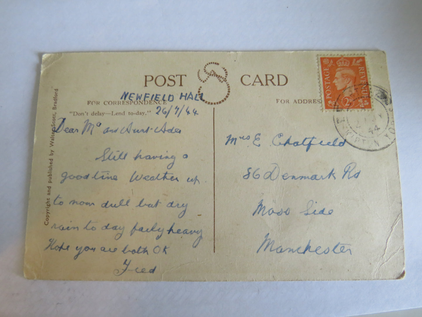 Vintage Postcard Of Malham Cove 1944