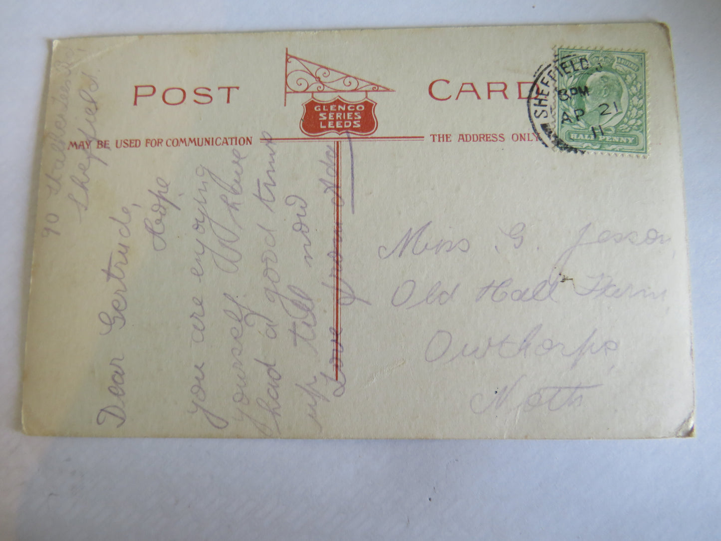 Vintage Postcard Of Sheffield 1911