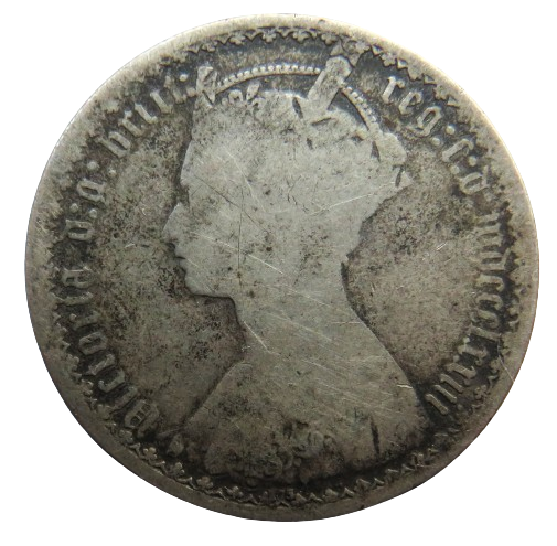 1873 Queen Victoria Silver Gothic Florin Coin - Great Britain