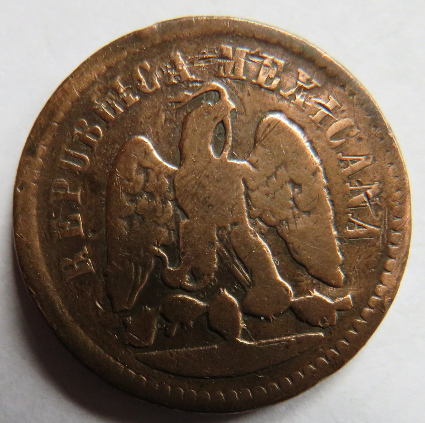 1886 Mexico One Centavo Coin