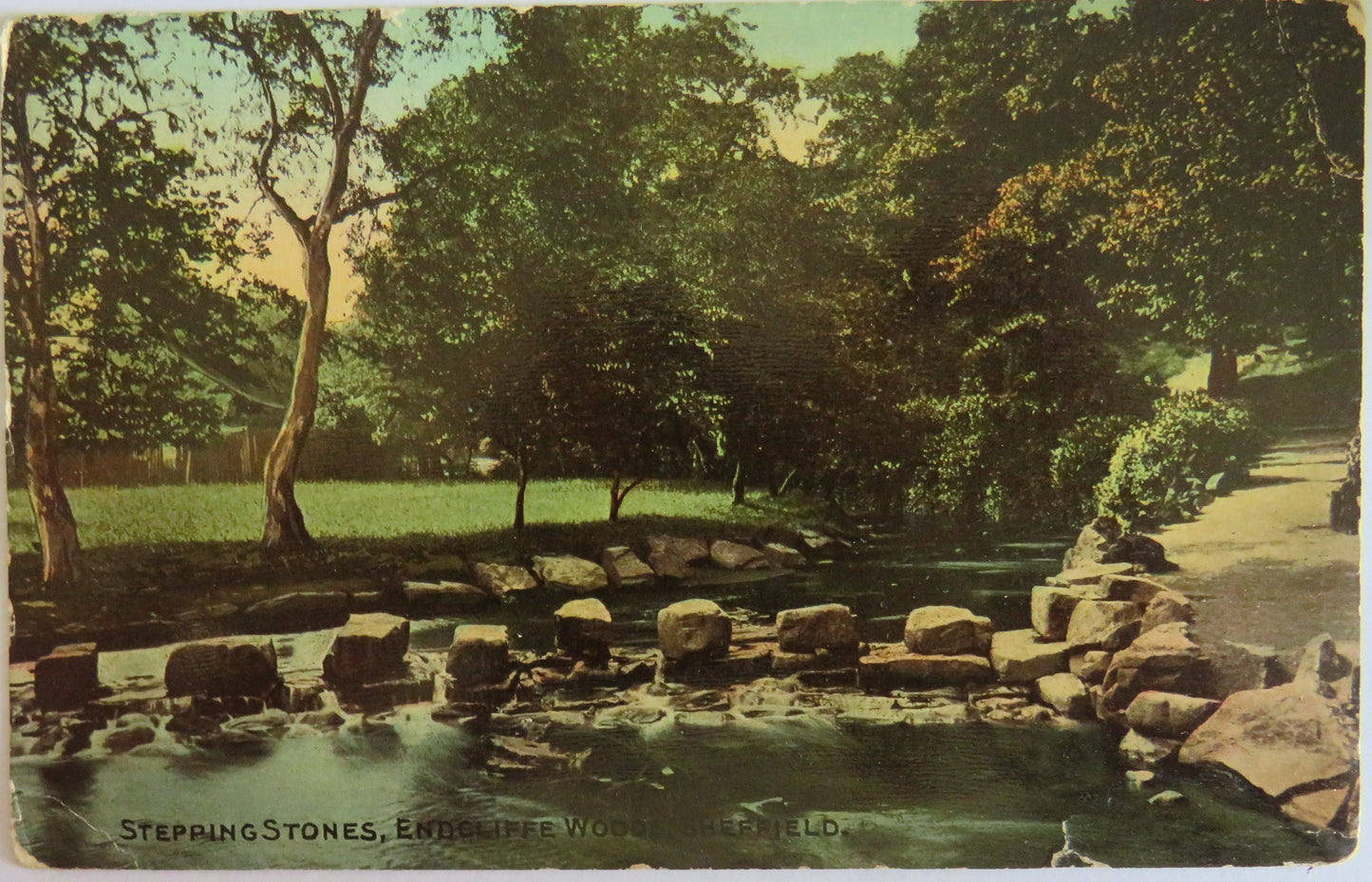 Vintage Postcard Of Stepping Stones, Endcliffe Woods, Sheffield
