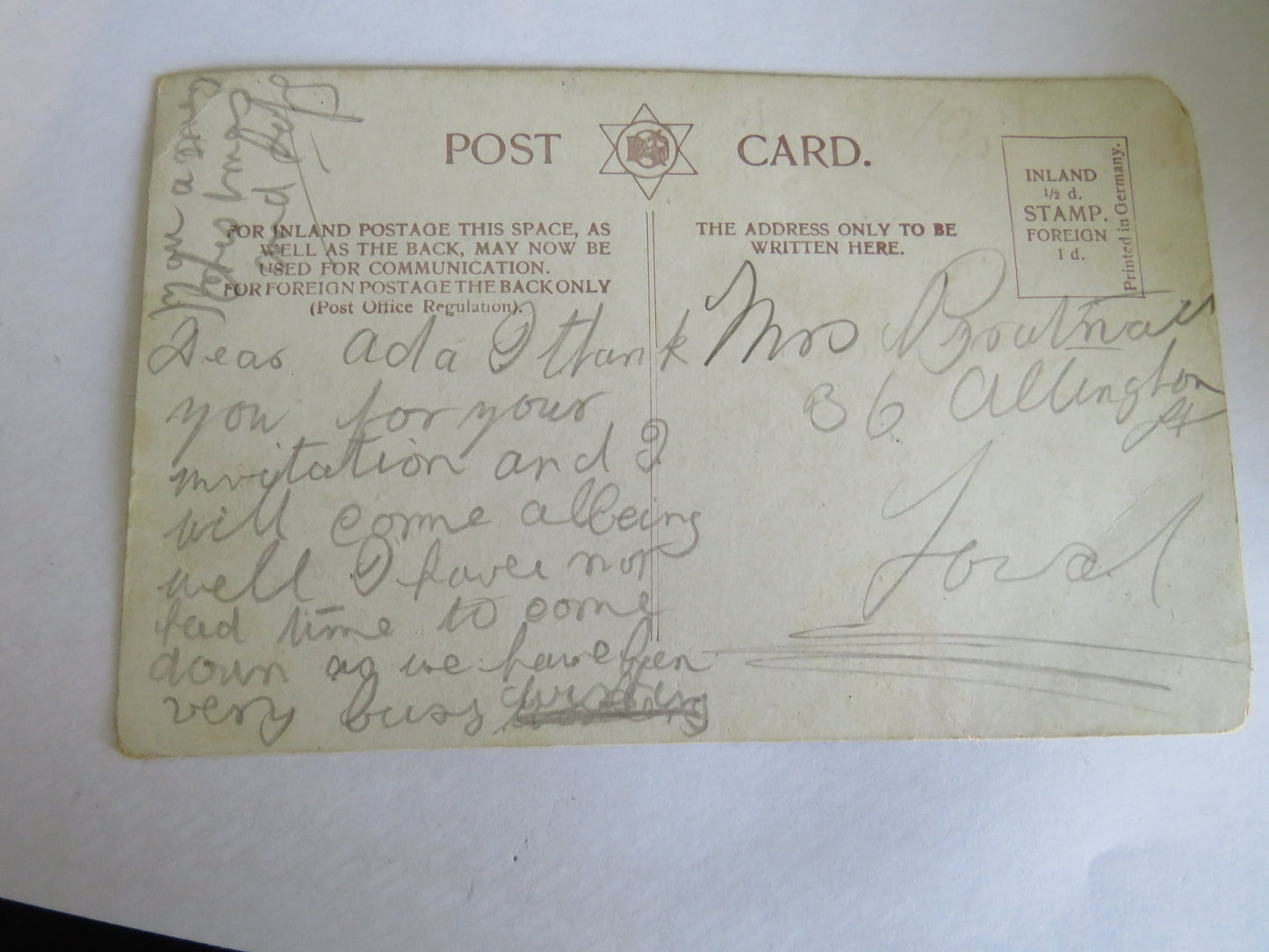 Vintage Postcard Of Salisbury Cathedral